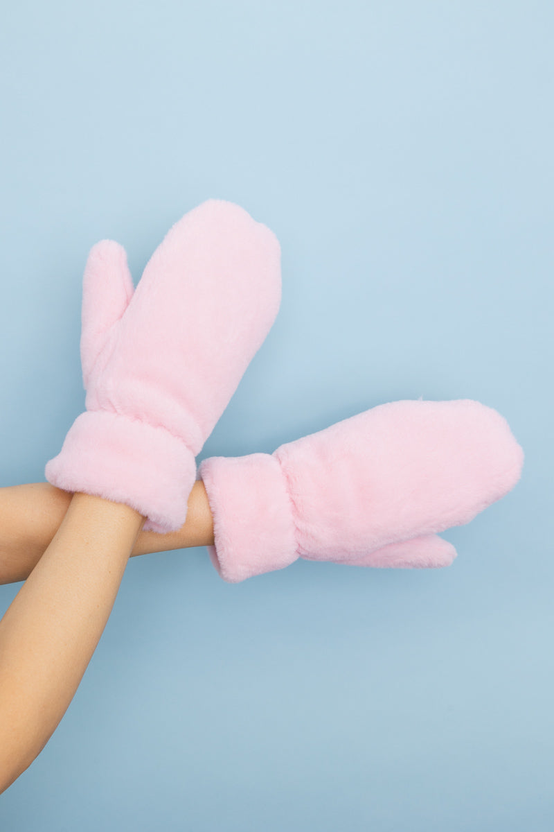 Plush Fleece Lined Cozy Mitten in Soft Colors - NeoKira Unlimited
