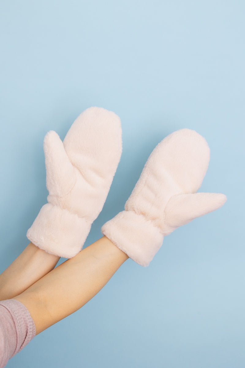 Plush Fleece Lined Cozy Mitten in Soft Colors - NeoKira Unlimited
