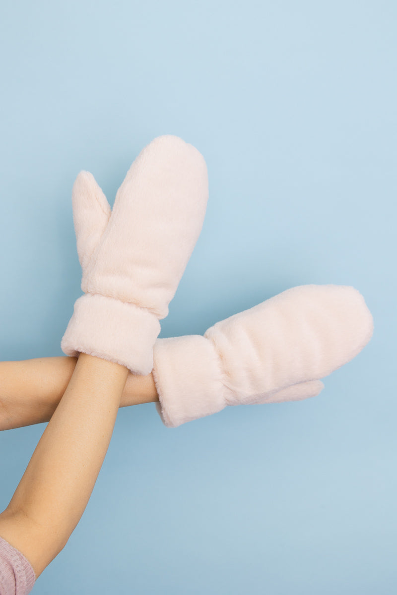 Plush Fleece Lined Cozy Mitten in Soft Colors - NeoKira Unlimited