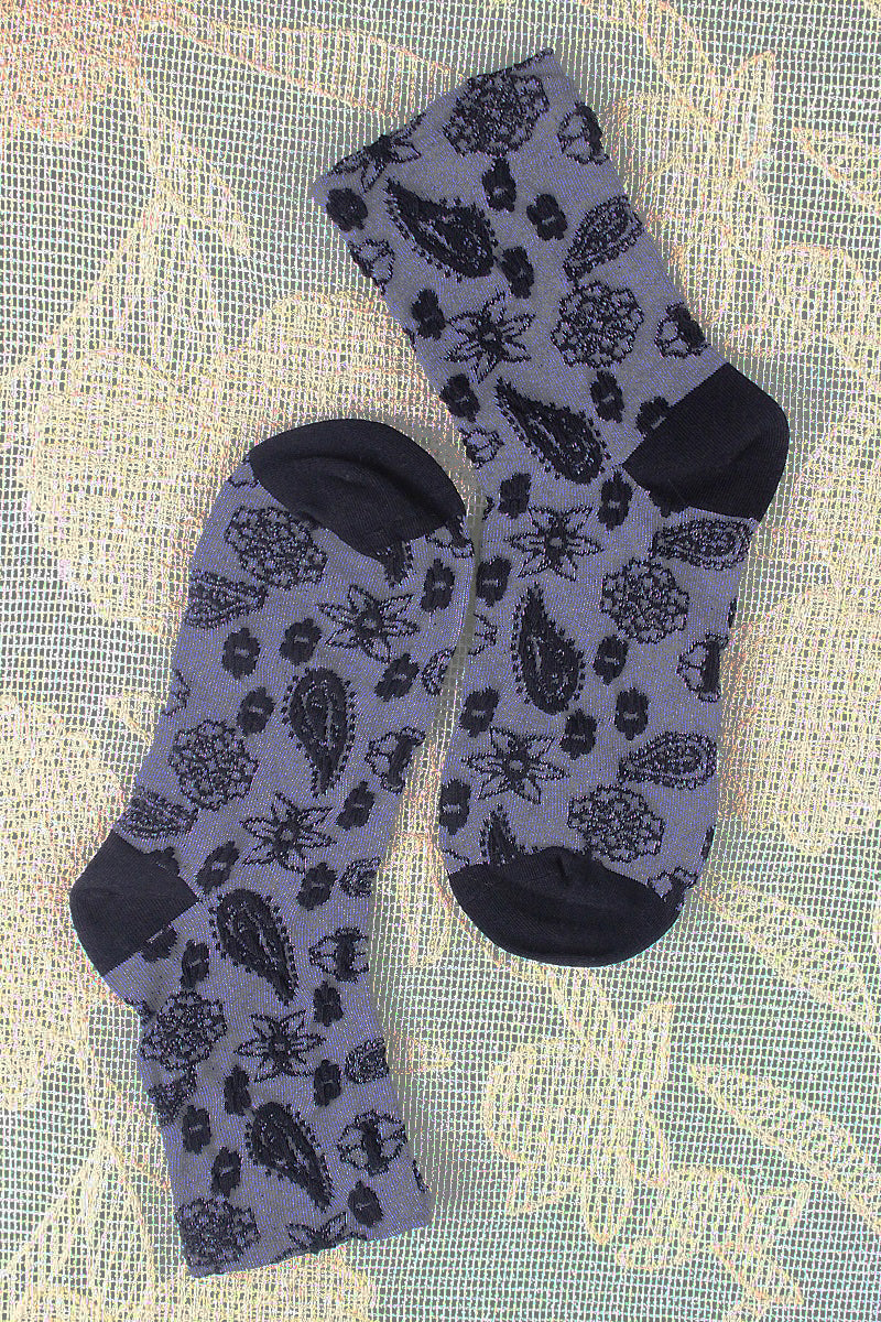 Cashew-Print Socks – Lightweight & Breathable Comfort 🌰🧦 - NeoKira Unlimited