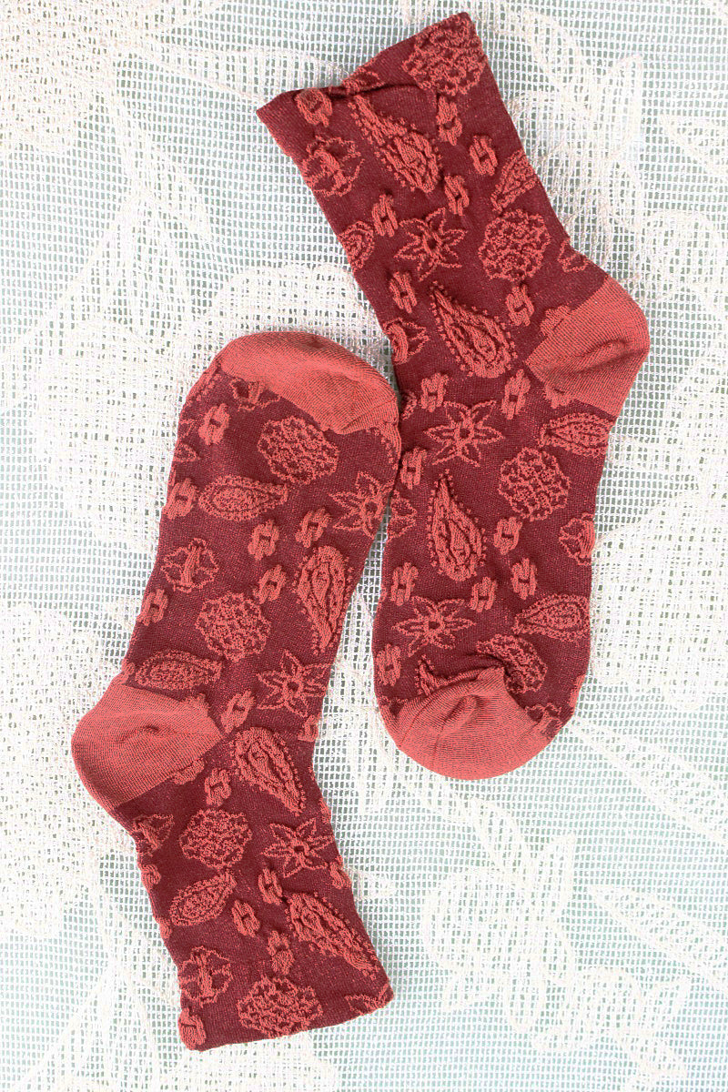 Cashew-Print Socks – Lightweight & Breathable Comfort 🌰🧦 - NeoKira Unlimited