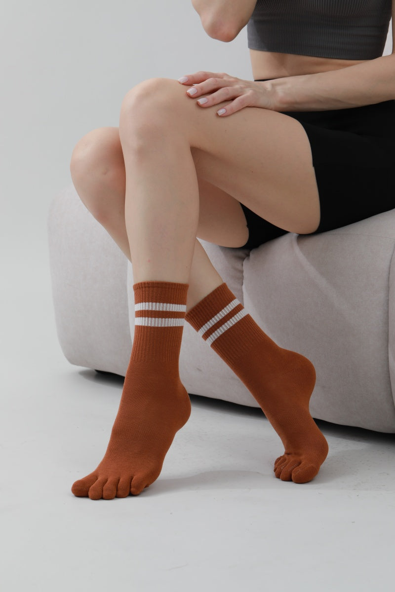 Dual Stripe Toe Socks – Solid Color with Cuff Accent - NeoKira Unlimited
