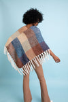 A Flurry of Fun Color Block Tassel Poncho Ponchos Leto Collection   