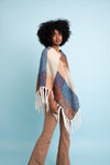 A Flurry of Fun Color Block Tassel Poncho Ponchos Leto Collection   