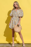 And The Why Full Size Floral Surplice Puff Sleeve Dress Mini Dress Trendsi   