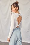 Idem Ditto Twisted Backless Long Sleeve Knit Top Top Trendsi   