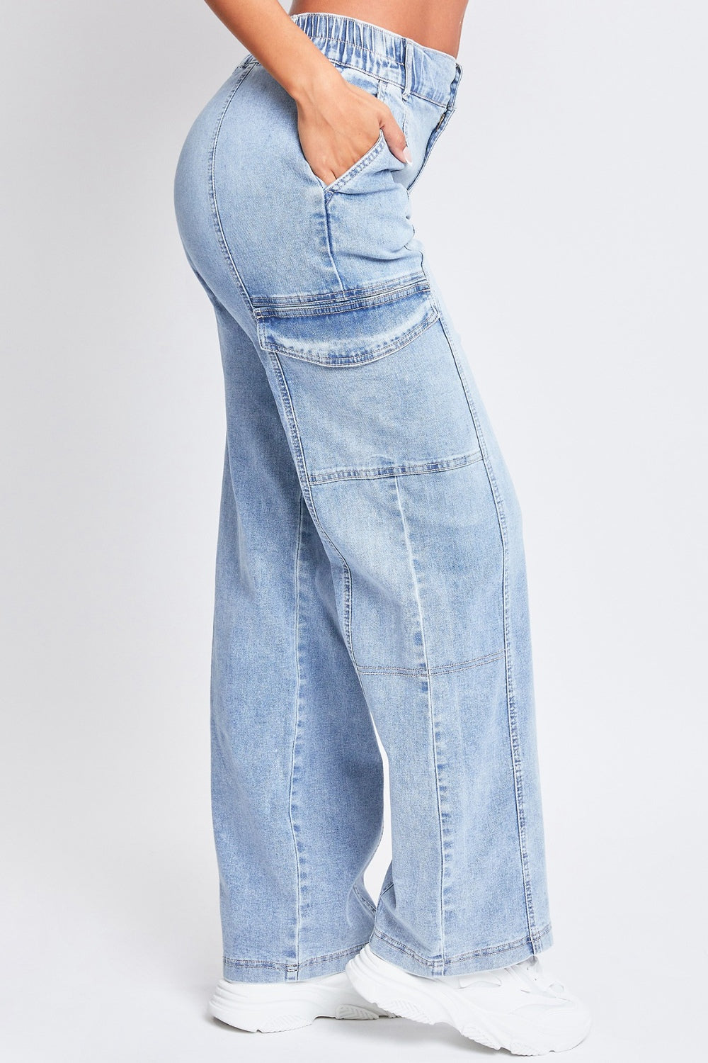 YMI Jeanswear High-Rise Straight Cargo Jeans Jeans Trendsi   