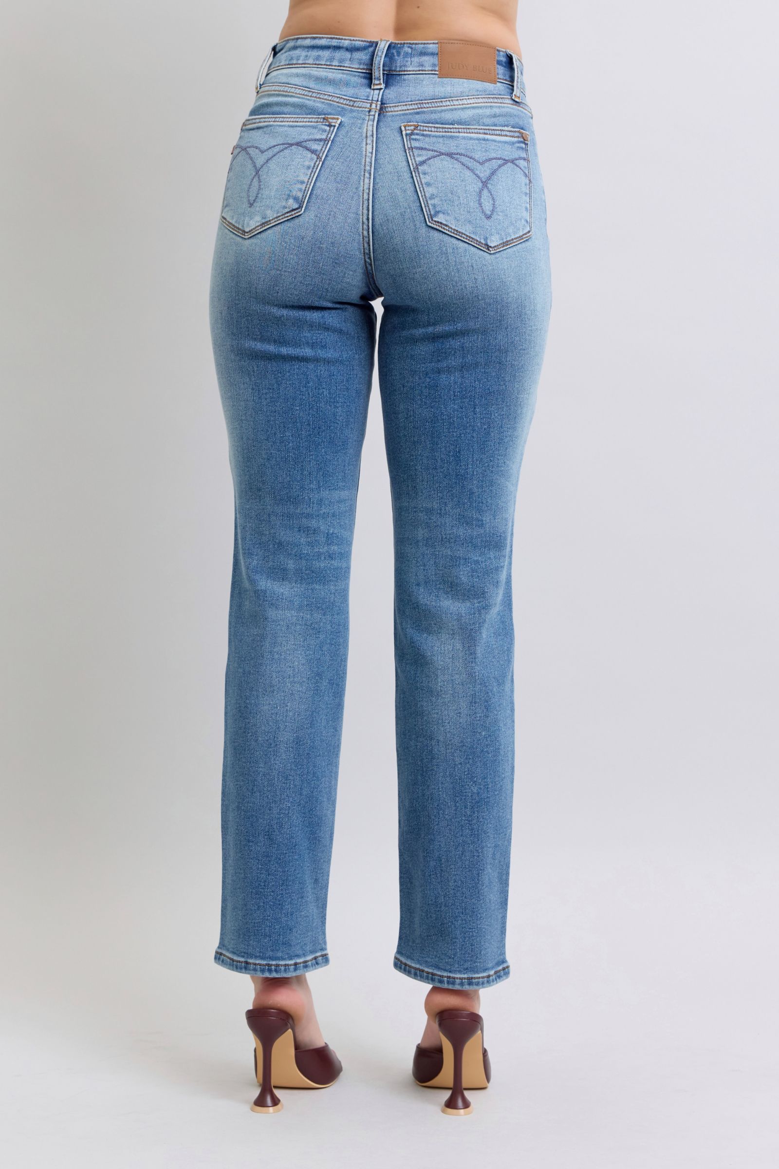 Judy Blue Full Size Run Vintage Wash Thermal Straight Jeans - NeoKira Unlimited