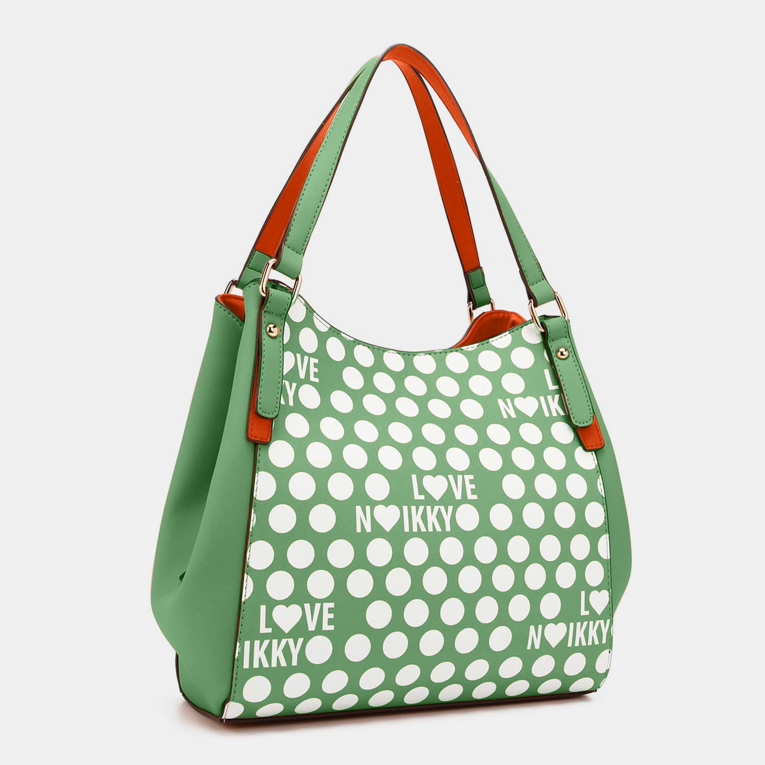 Nicole Lee USA Contrast Polka Dot Handbag Handbag Trendsi   