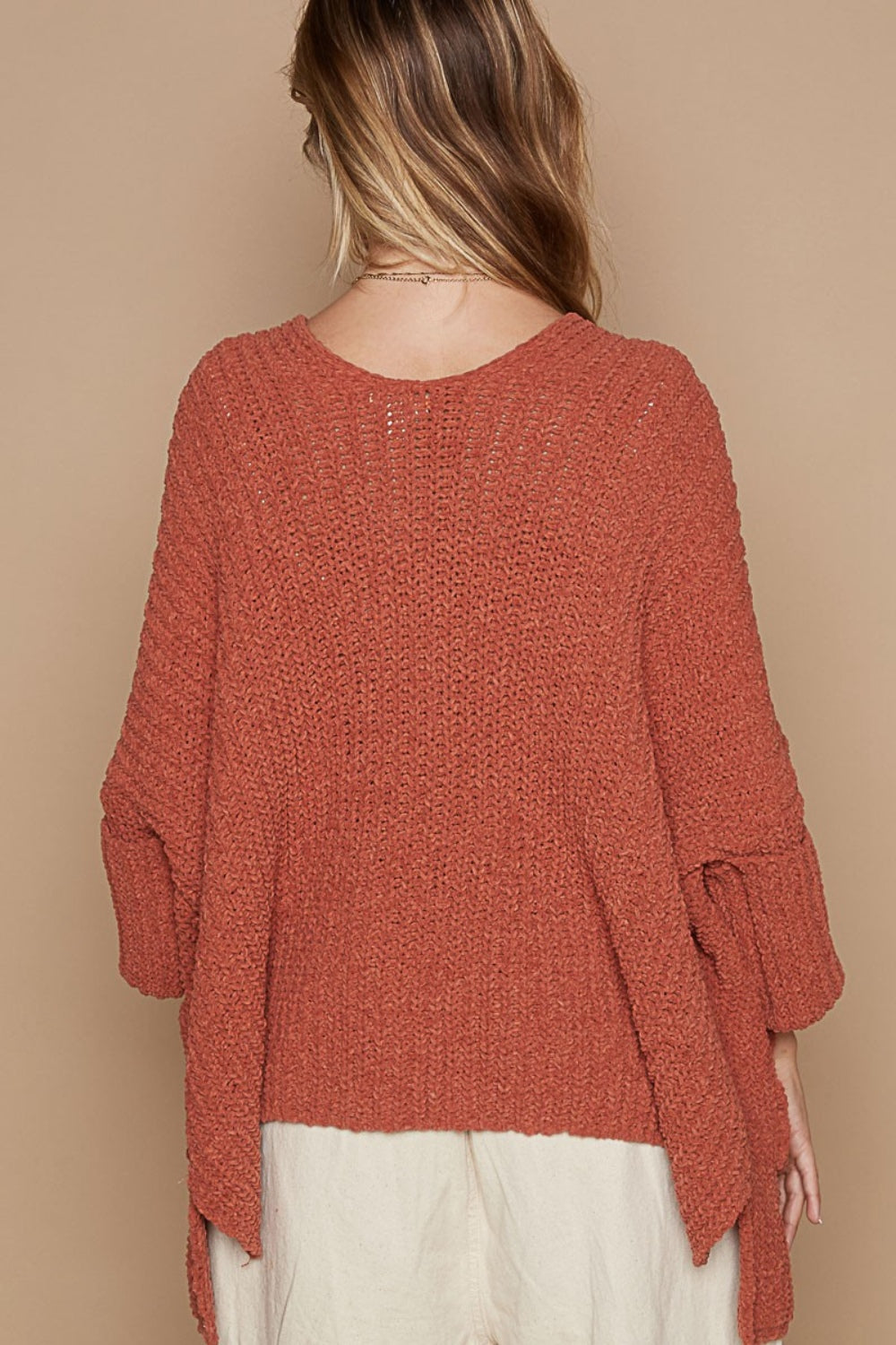 POL Open Front Sweater Cardigan with Pockets Cardigan Trendsi   