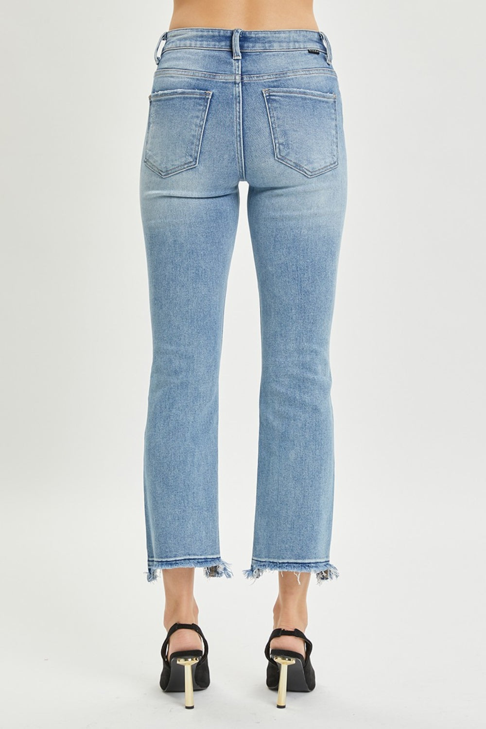 RISEN Full Size High Rise Distressed Cropped Straight Jeans - NeoKira Unlimited