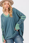 SAGE + FIG Mineral Wash Side Slit Contrast Top Top Trendsi   