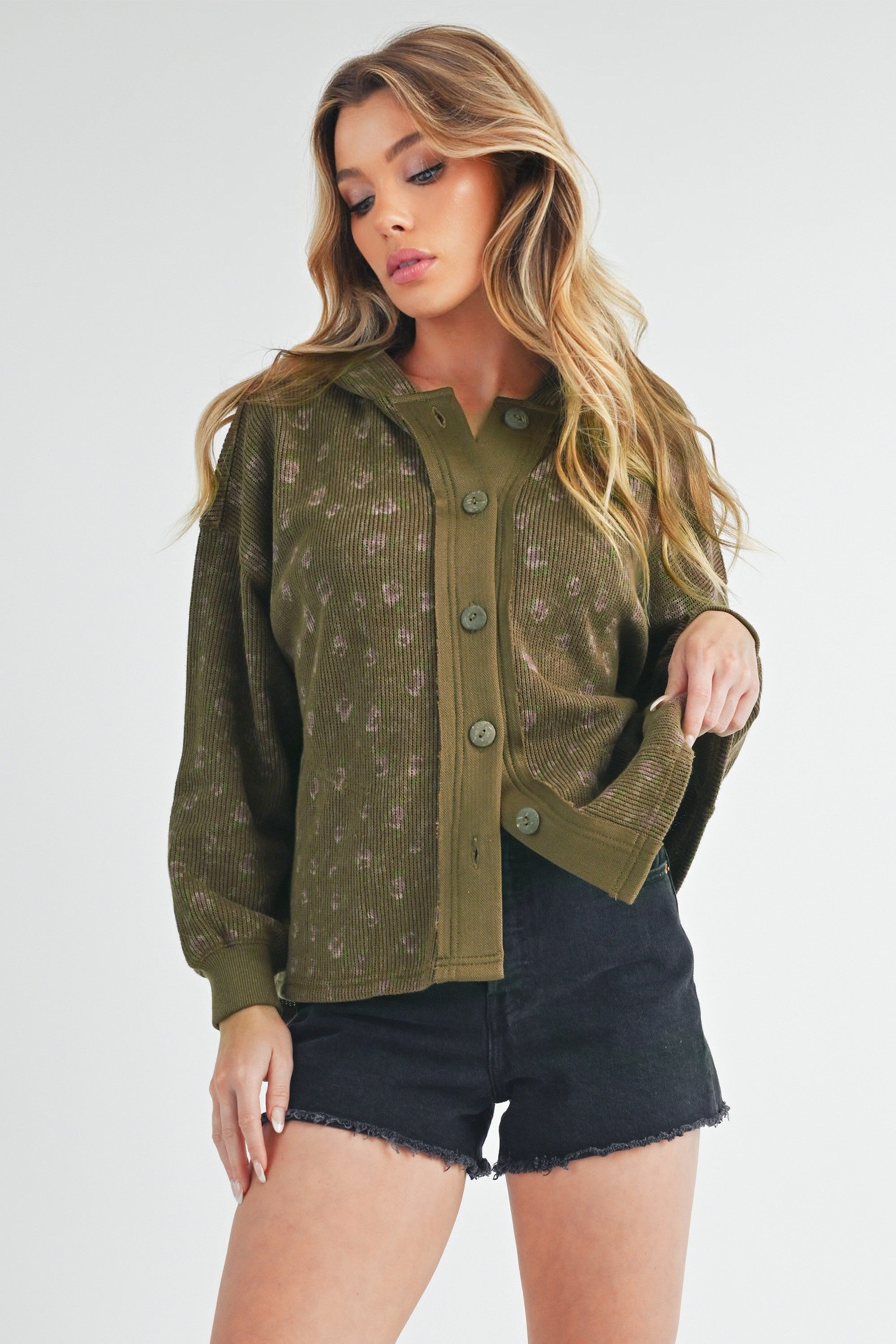 Aemi + Co Floral Button Up Hooded Jacket - NeoKira Unlimited