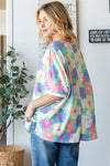 HOPELY Floral Waffle Oversized T-Shirt T-Shirt Trendsi   