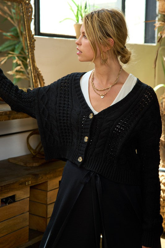 Jade By Jane Cozy Knit Cardigan | Casual Layered Look Drop Shoulder Style - NeoKira Unlimited