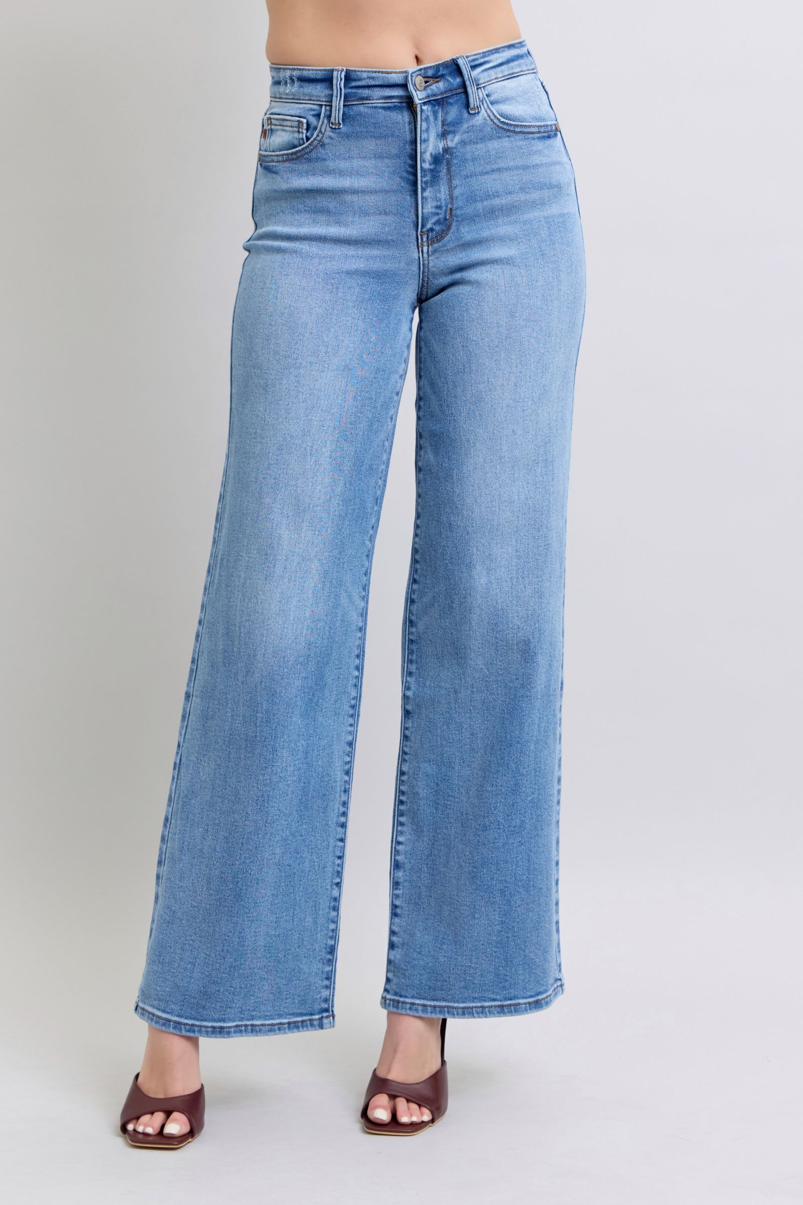 Judy Blue Full Size Wide Leg Jeans with Pockets - NeoKira Unlimited