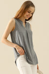 Ninexis Full Size Notched Sleeveless Top Top Trendsi   