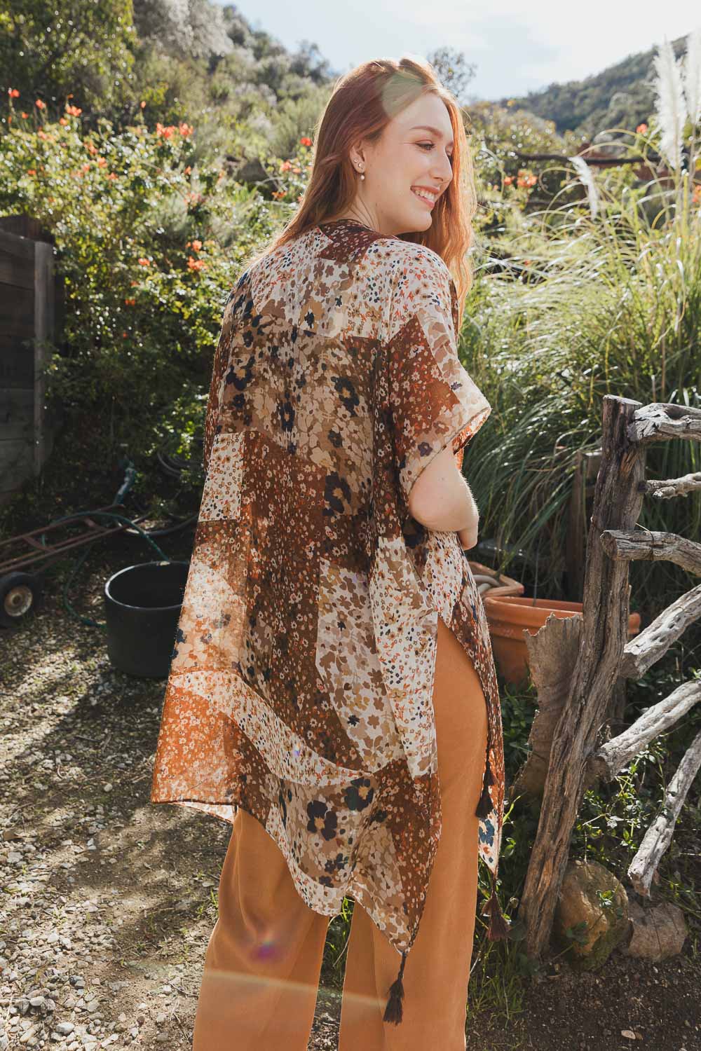 Allover Floral Print Kimono - NeoKira Unlimited