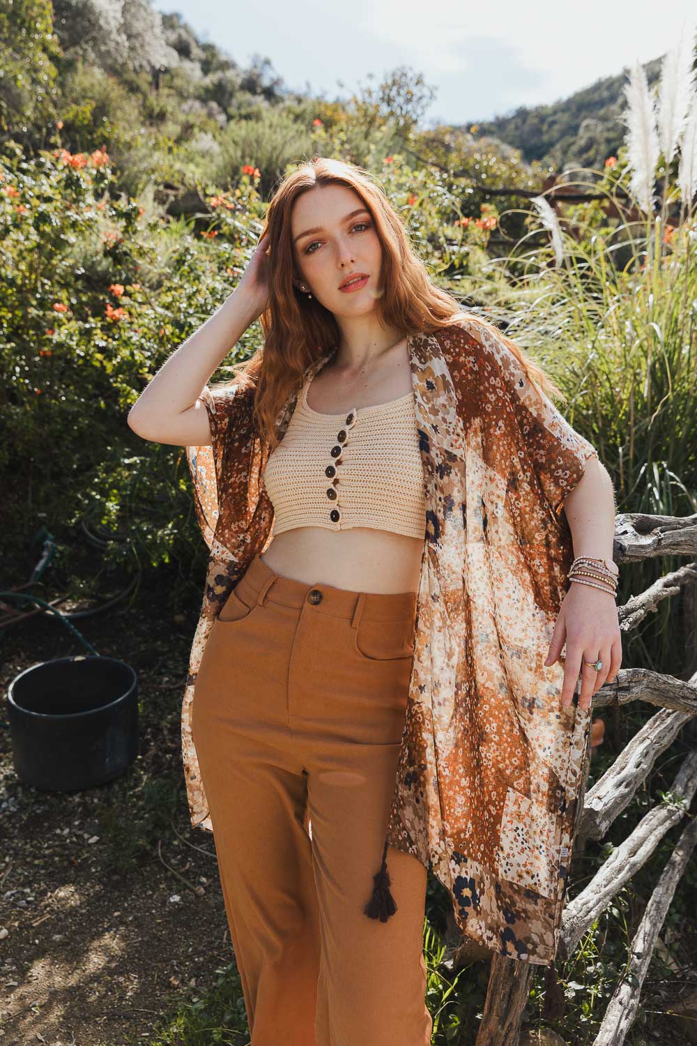 Allover Floral Print Kimono - NeoKira Unlimited