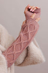 Aran Soft Knitted Arm Warmer Accessories Blush