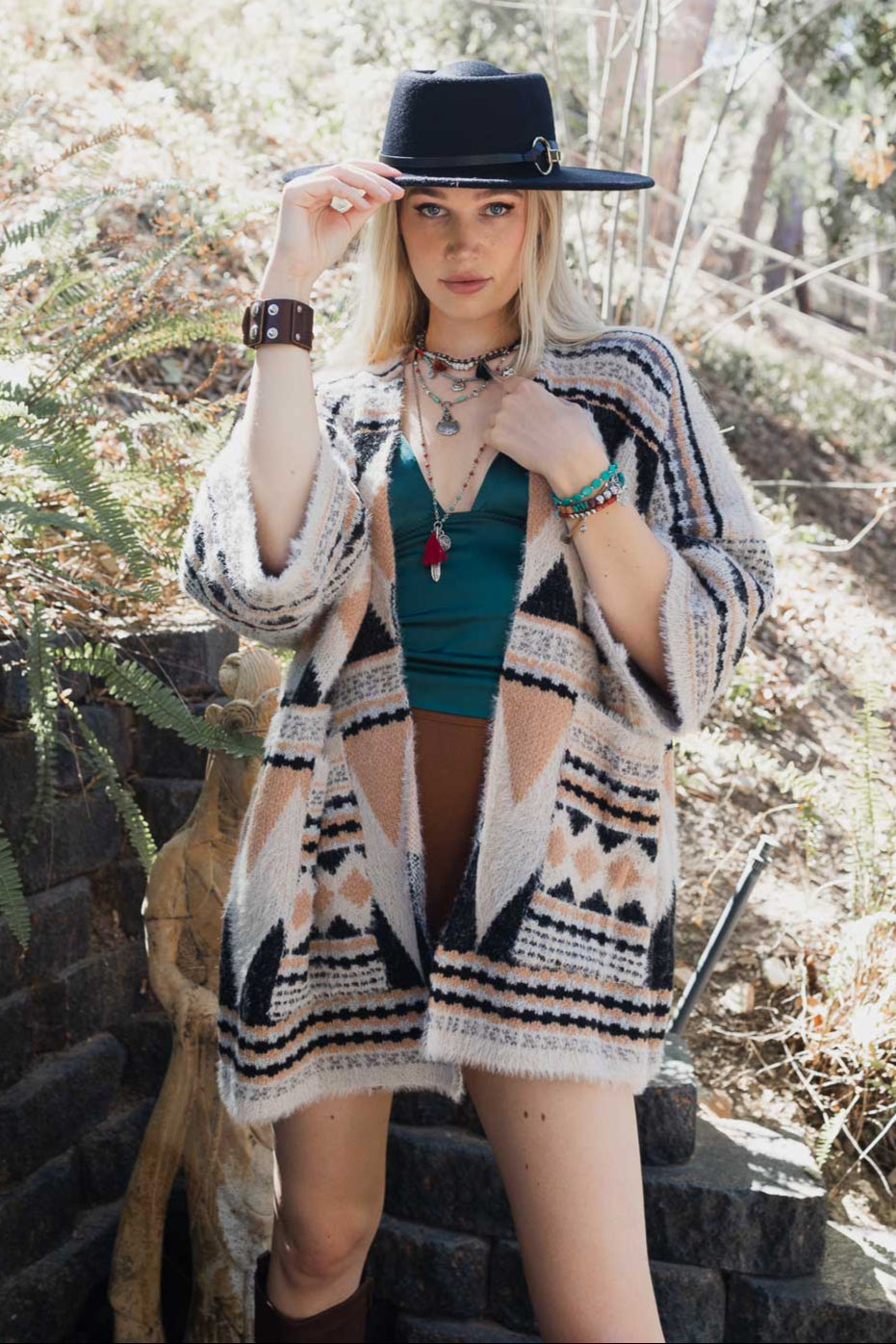 Aztec Dreams Faux Hair Pocket Ruana - NeoKira Unlimited