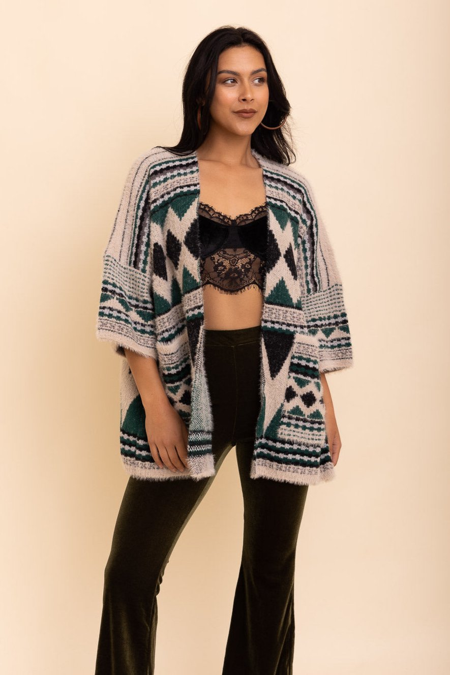 Aztec Dreams Faux Hair Pocket Ruana - NeoKira Unlimited