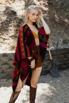 Aztec Inspired Go West Ruana Ponchos Leto Collection One Size Fuchsia 