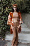 Aztec Luxe Fringed Ruana Ponchos Leto Collection   