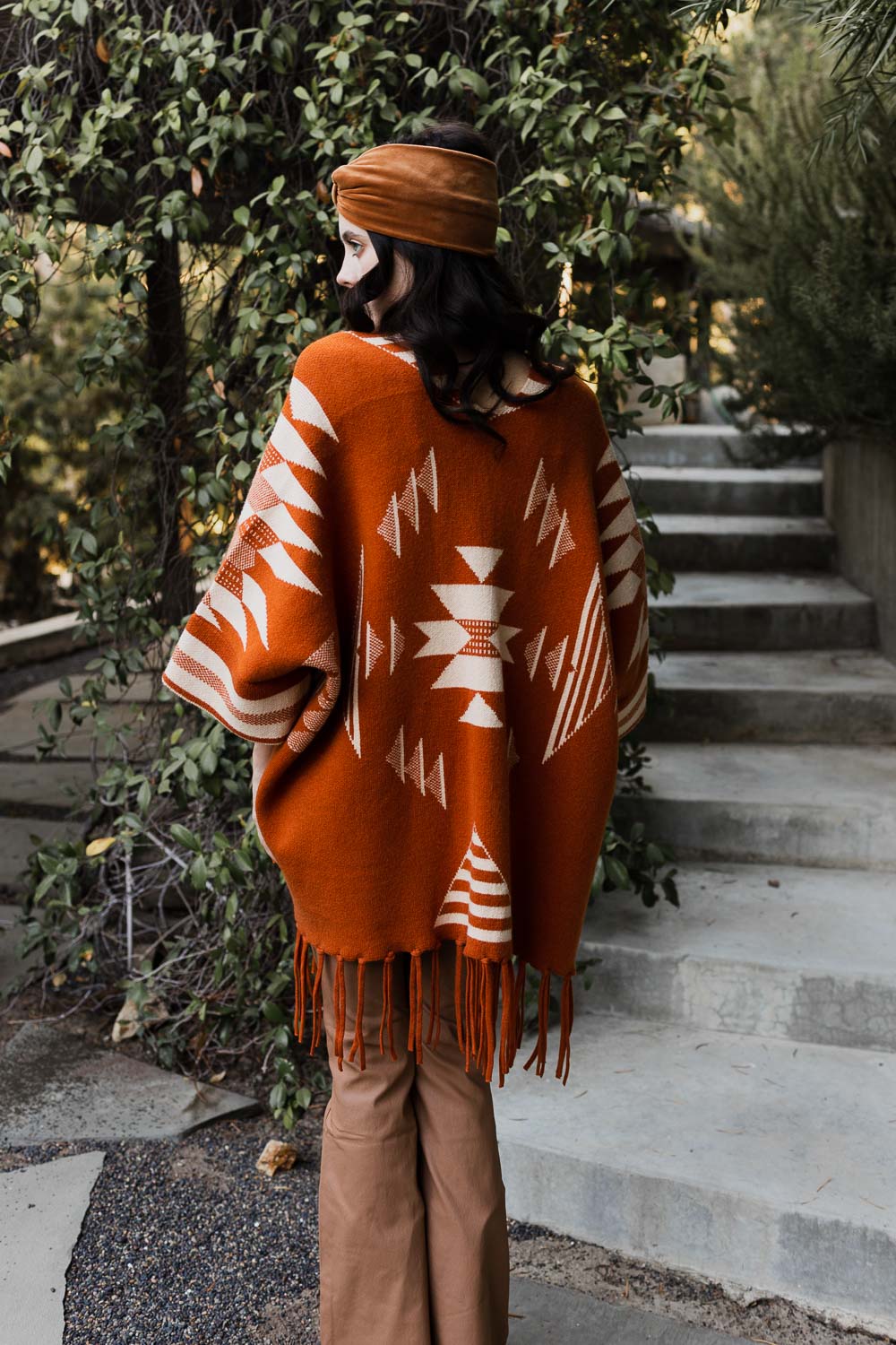 Aztec Luxe Fringed Ruana Ponchos Leto Collection   