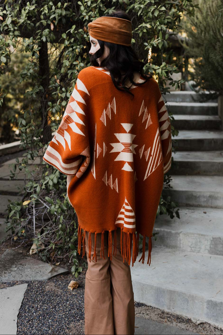 Aztec Luxe Fringed Ruana - NeoKira Unlimited