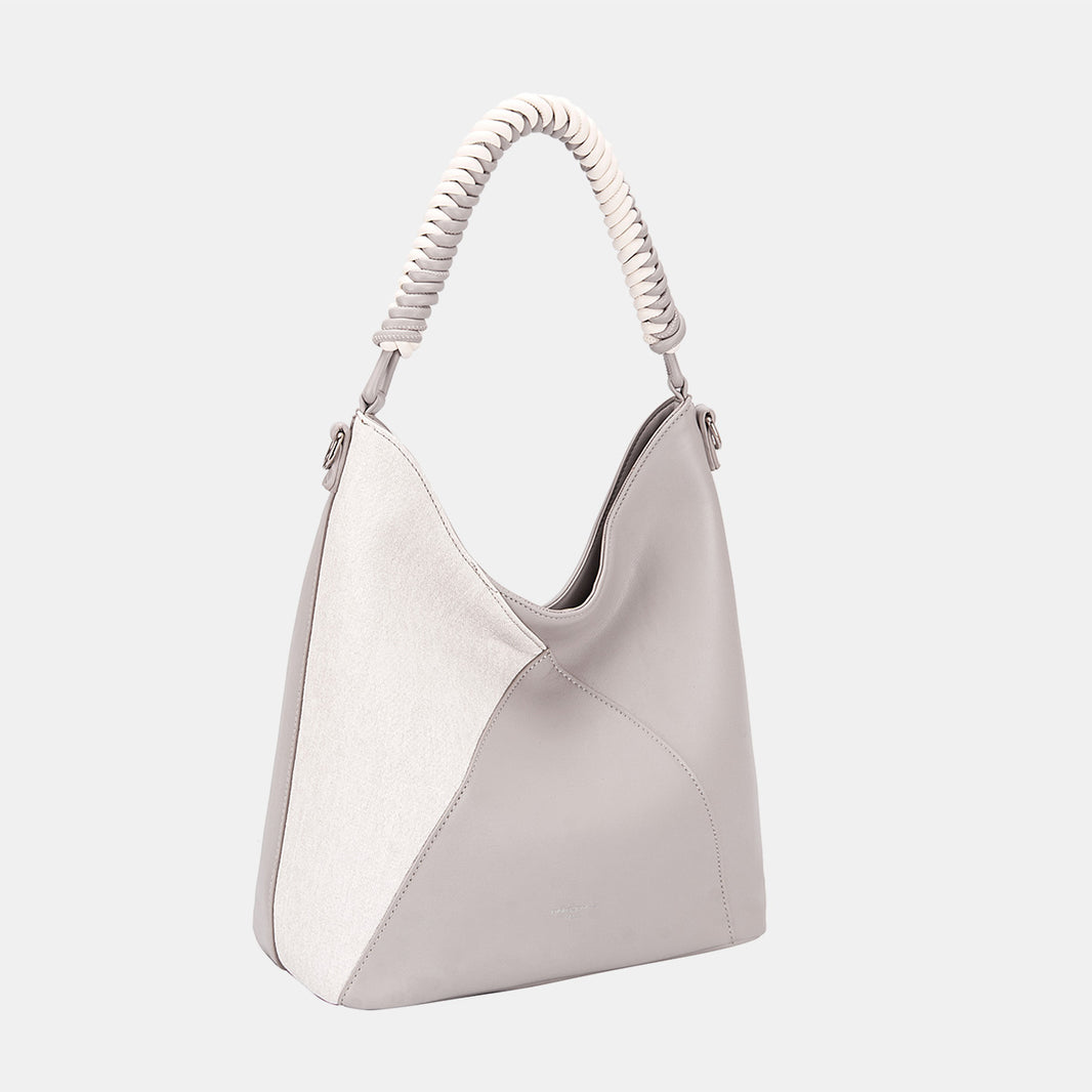 David Jones Woven Handle PU Leather Handbag - NeoKira Unlimited