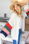 Haptics Full Size Color Block Open Front Cardigan Cardigan Trendsi   