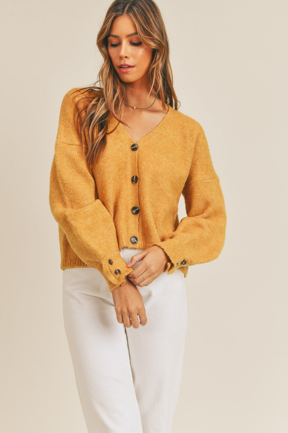 MABLE Long Sleeve Button Down Sweater Cardigan - NeoKira Unlimited