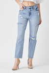 RISEN Distressed Slim Cropped Jeans Jeans Trendsi   