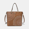 Nicole Lee USA Metallic Stitching Embroidery Inlaid Rhinestone Tote Bag Tote Bag Trendsi   