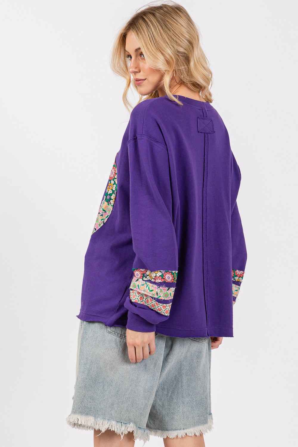 SAGE+FIG Peace Applique Patch Long Sleeve Top - NeoKira Unlimited