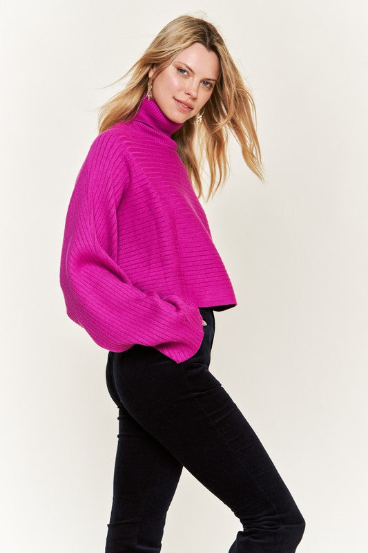 Jade By Jane Oversized Ribbed Sweater | Mock Neck Cozy Minimalist Style - NeoKira Unlimited