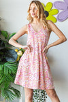 Heimish Full Size Floral V-Neck Tank Dress with Pockets Mini Dress Trendsi Pink Multi S 