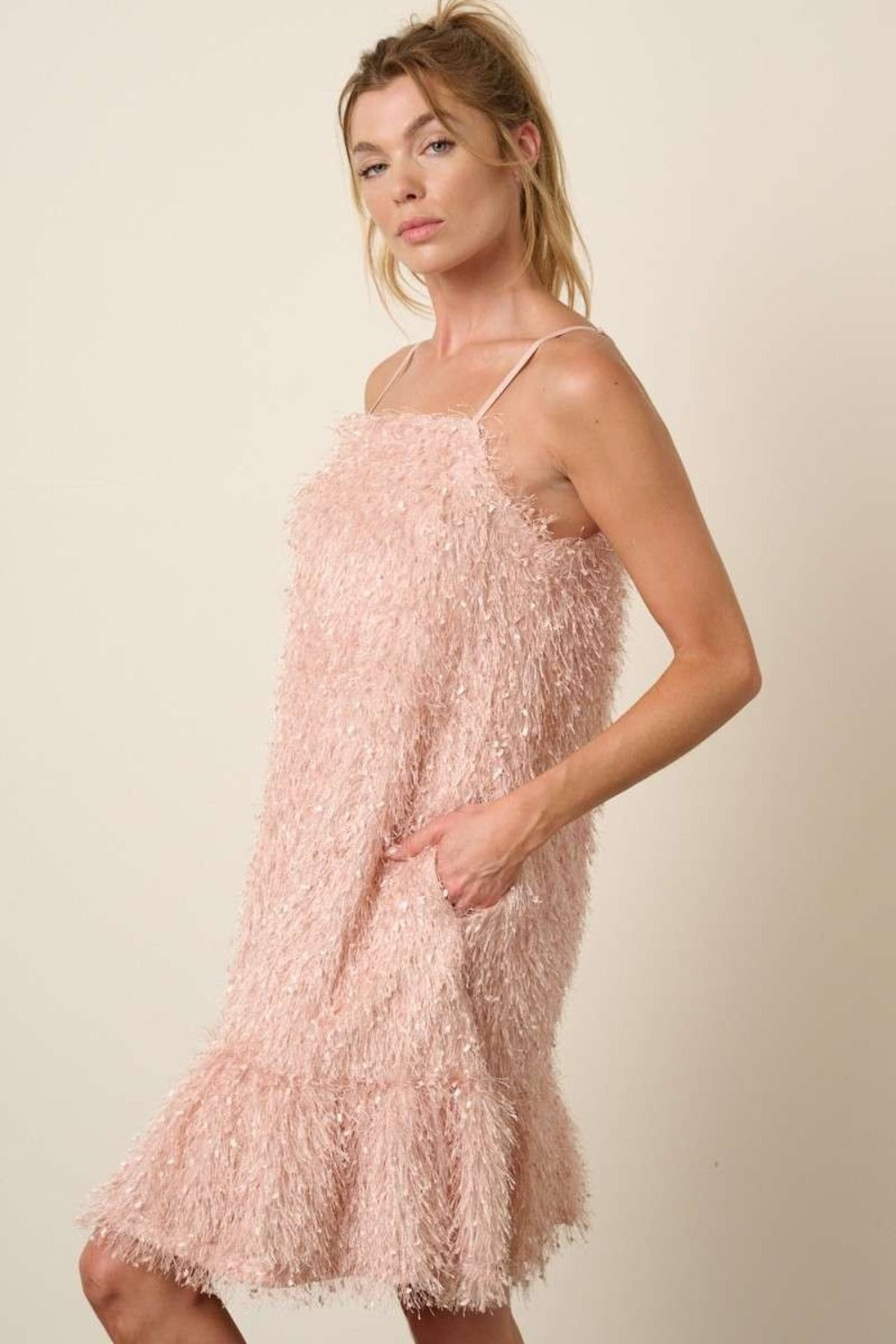 Mittoshop Feather Ruffle Hem Mini Cami Dress - NeoKira Unlimited