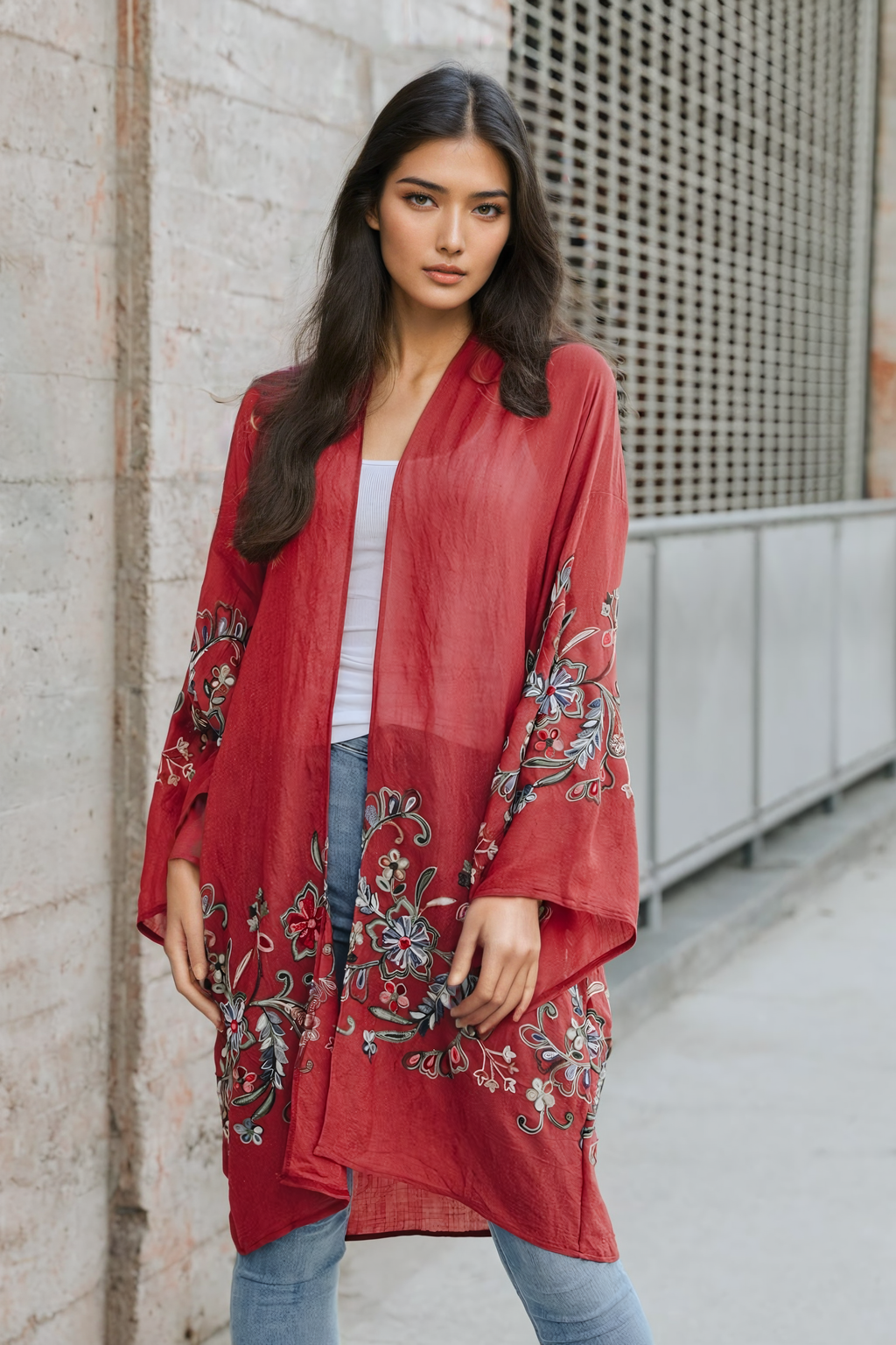 Long Floral Kimono Cardigan – Elegant and Versatile - NeoKira Unlimited
