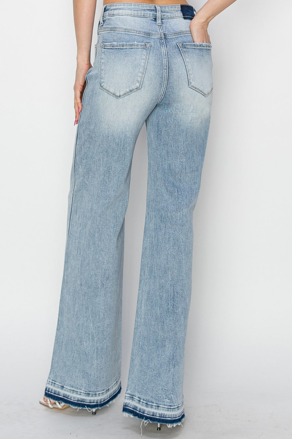 Risen Full Size High Rise Wide Leg Jeans Jeans Trendsi   