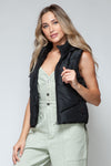 Snobbish Zip Up Quilted Hooded Vest Quilted Vest Trendsi   