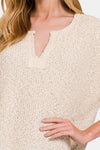 Zenana Short Sleeve Side Slit Sweater Sweater Trendsi   