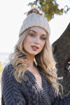 Basic Ribbed Pom Beanie Beanies Leto Collection Ivory  