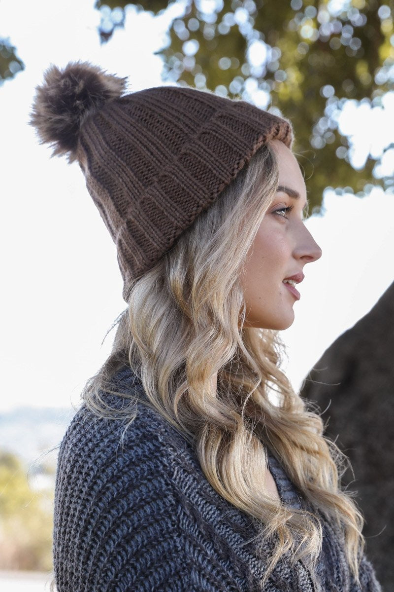 Basic Ribbed Pom Beanie - NeoKira Unlimited