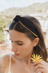 Basic Woven Knot Headband Headbands Leto Collection Black  