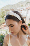 Basic Woven Knot Headband Headbands Leto Collection Ivory  