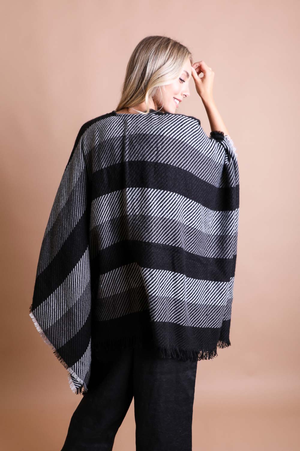 Striped Woven Ruana Ponchos Leto Collection   