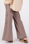 SAGE + FIG Knit Terry Mineral Wash Wide Leg Pants Pants Trendsi   