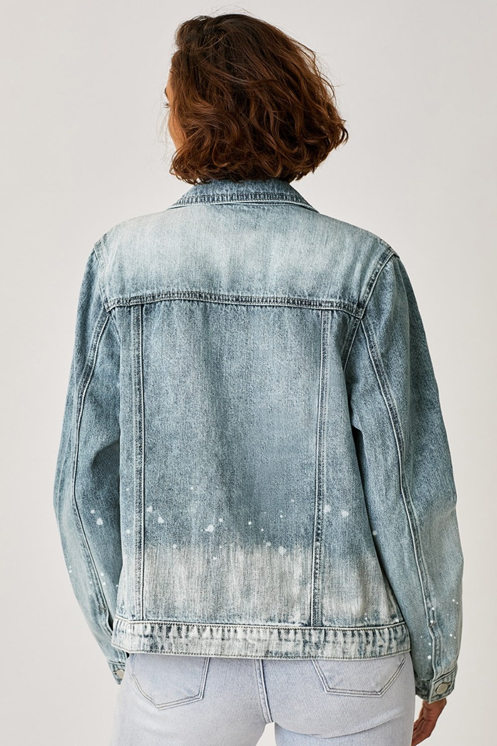 RISEN Button Up Ombre Washed Jacket Jacket Trendsi   